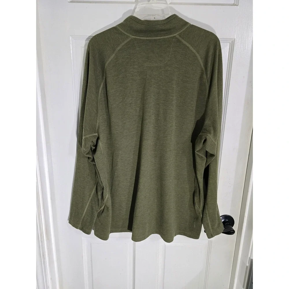 The North Face Mens XXL FlashDry‎ 1/4 Zip Pullover Olive Green Heathered Top